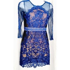 Luminosity London Blue/Black Lace Formal Dress Size XS